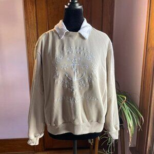 Hollister Women’s Small Nautical Sailing Club Sweatshirt Preppy Y2K Coastal